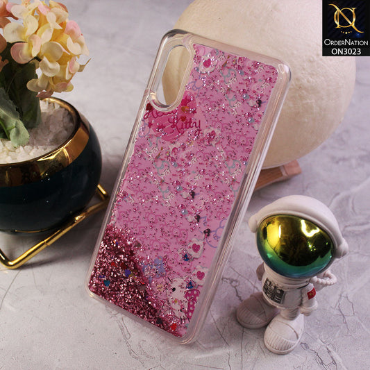 Samsung Galaxy M02 Cover - Design 7 - Trendy Bling Liquid Glitter Soft Case