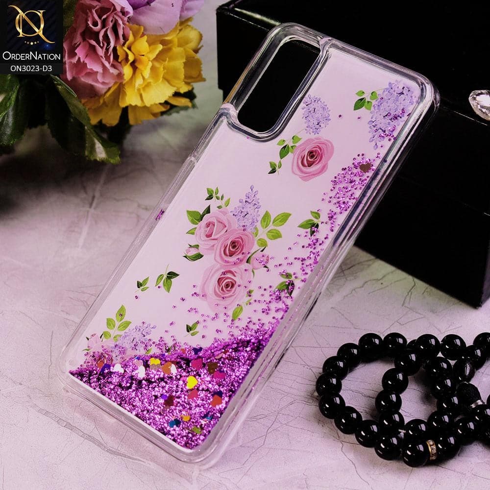 Vivo Y12s Cover - Design 3 - Trendy Bling Liquid Glitter Soft Case