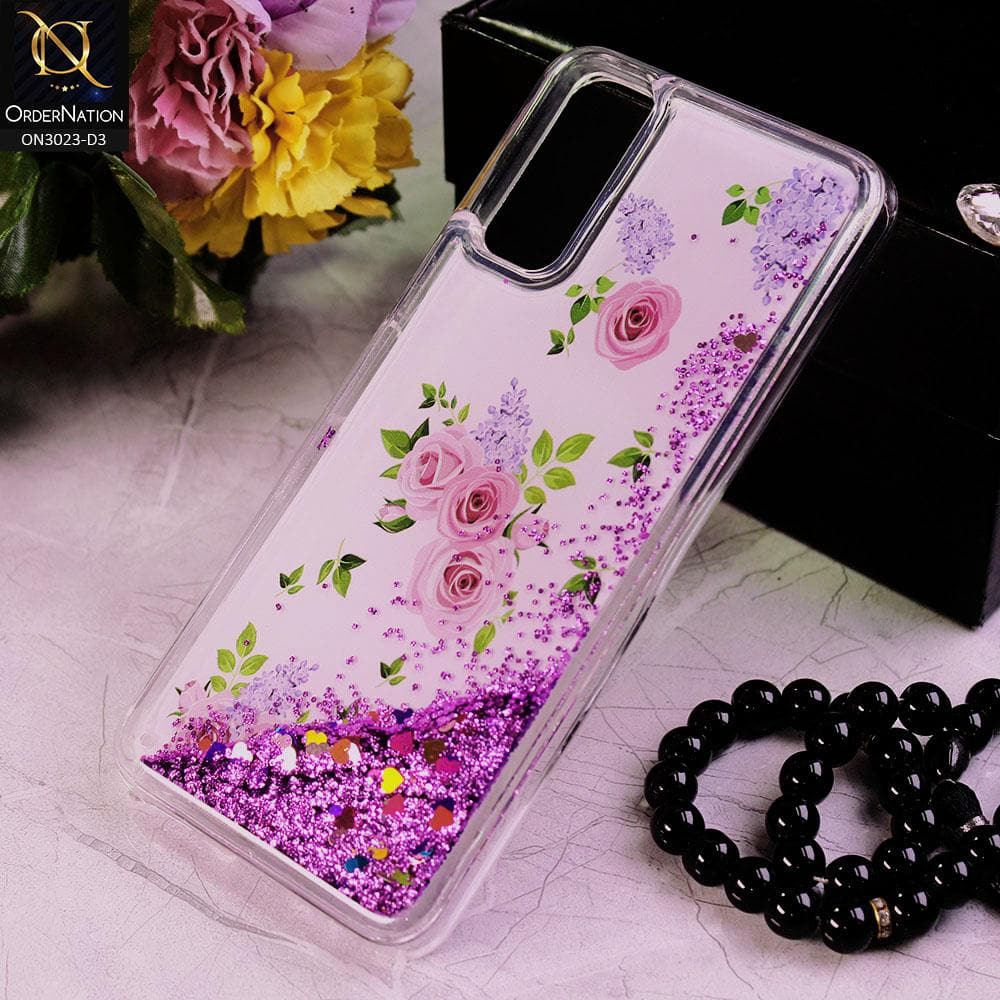 Vivo Y51 (2020 December) Cover - Design 3 - Trendy Bling Liquid Glitter Soft Case