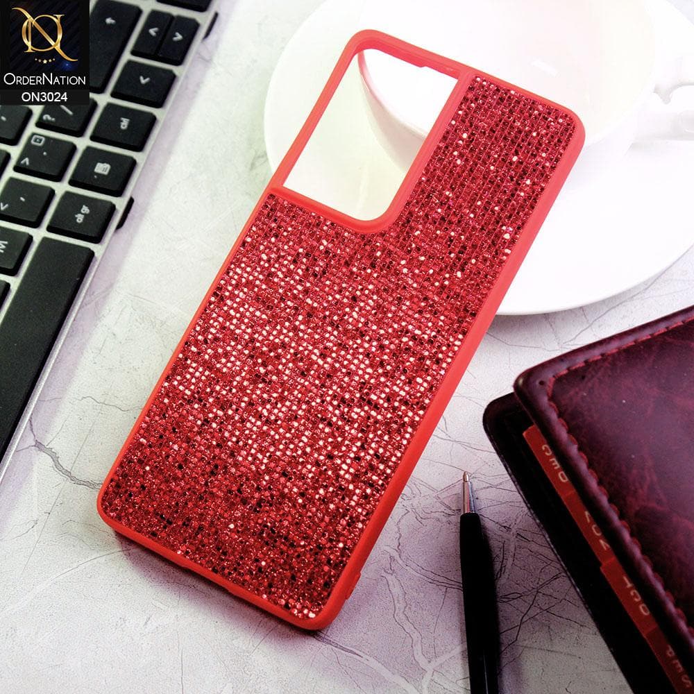 Samsung Galaxy S21 Ultra 5G Cover - Red - New Sparkle Series Twinkle Soft Case
