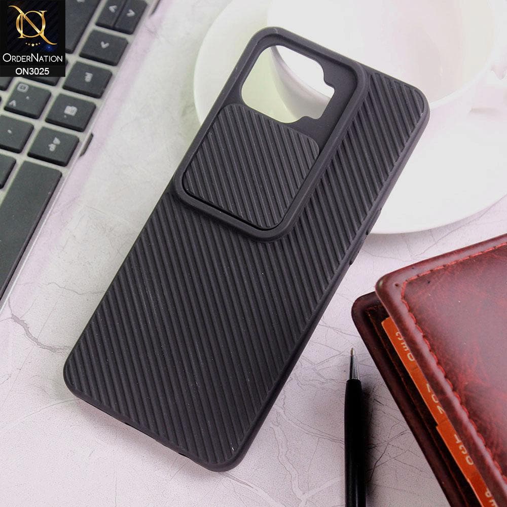 Oppo Reno 4F Cover - Black - Premium Quality Shock Proof Camera Slider Soft Case