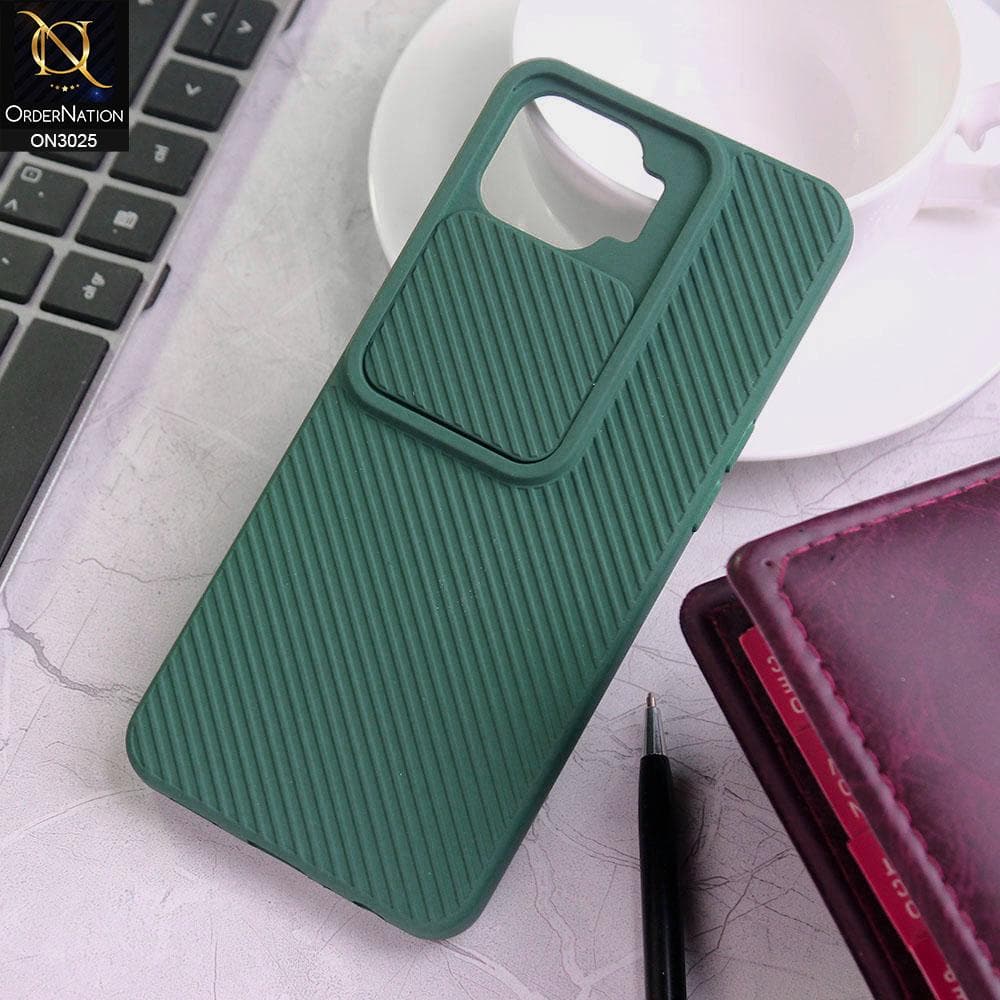 Oppo Reno 4 Lite Cover - Dark Green - Premium Quality Shock Proof Camera Slider Soft Case