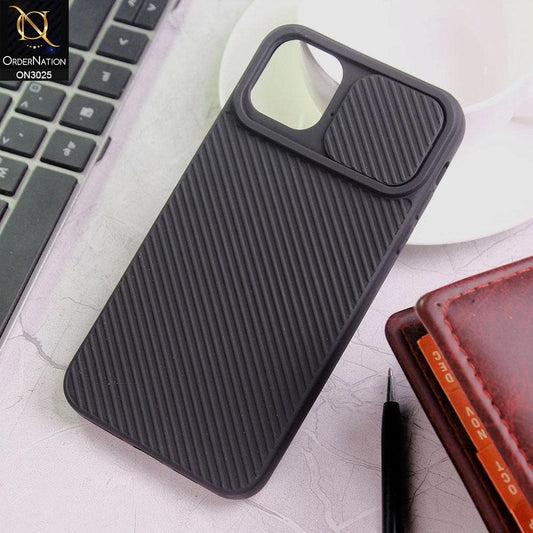 iPhone 12 Cover - Black - Premium Quality Shock Proof Camera Slider Soft Case