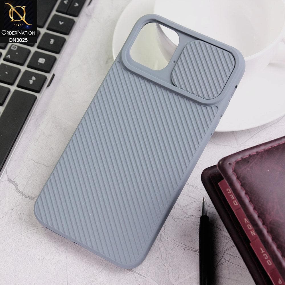 iPhone 12 Cover - Gray - Premium Quality Shock Proof Camera Slider Soft Case