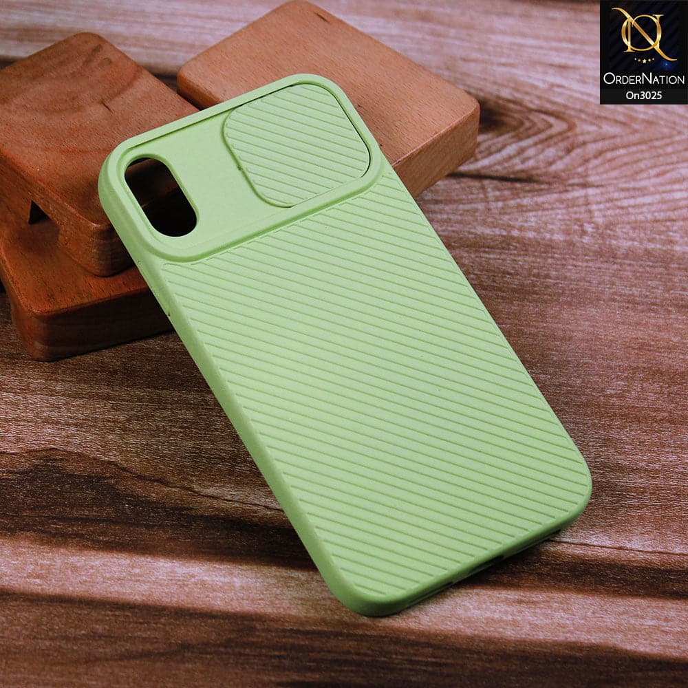iPhone XR Cover - Light Green - Premium Quality Shock Proof Camera Slider Soft Case