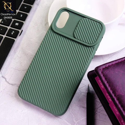 iPhone XR Cover - Dark Green - Premium Quality Shock Proof Camera Slider Soft Case