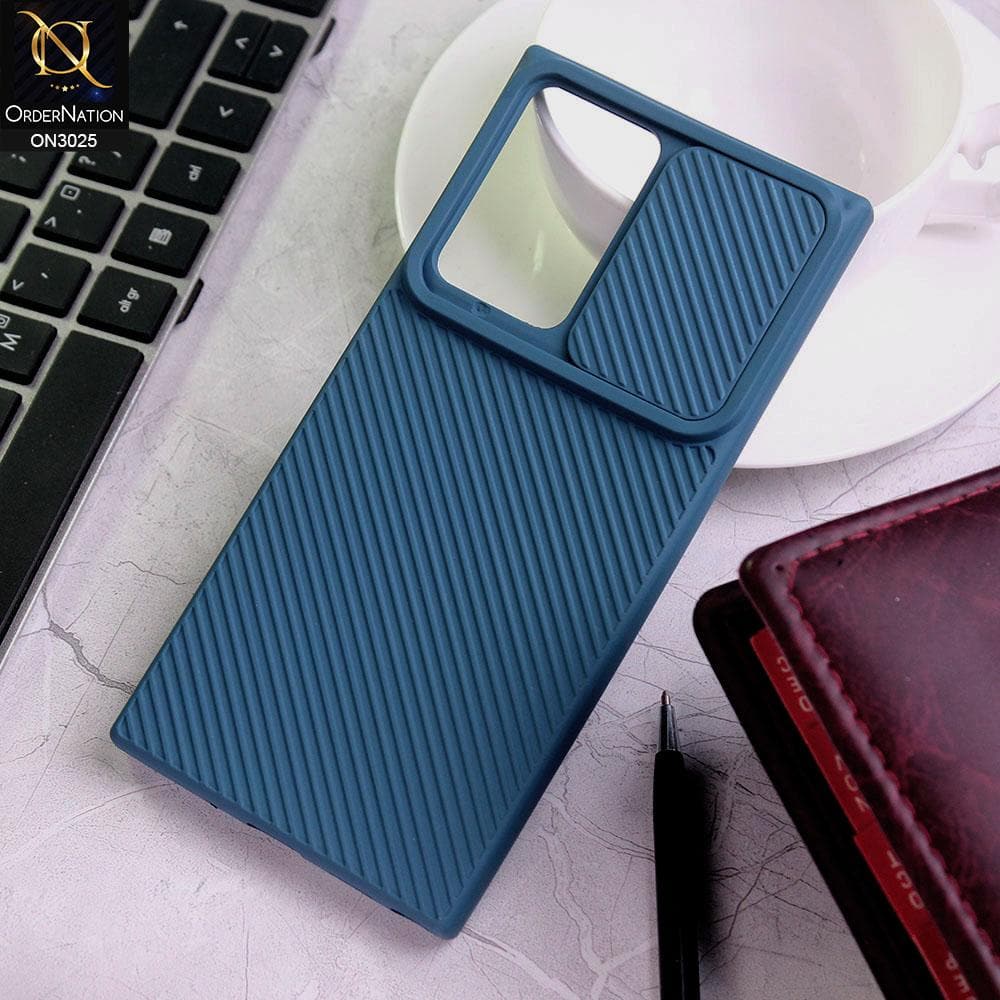 Samsung Galaxy Note 20 Ultra Cover - Blue - Premium Quality Shock Proof Camera Slider Soft Case