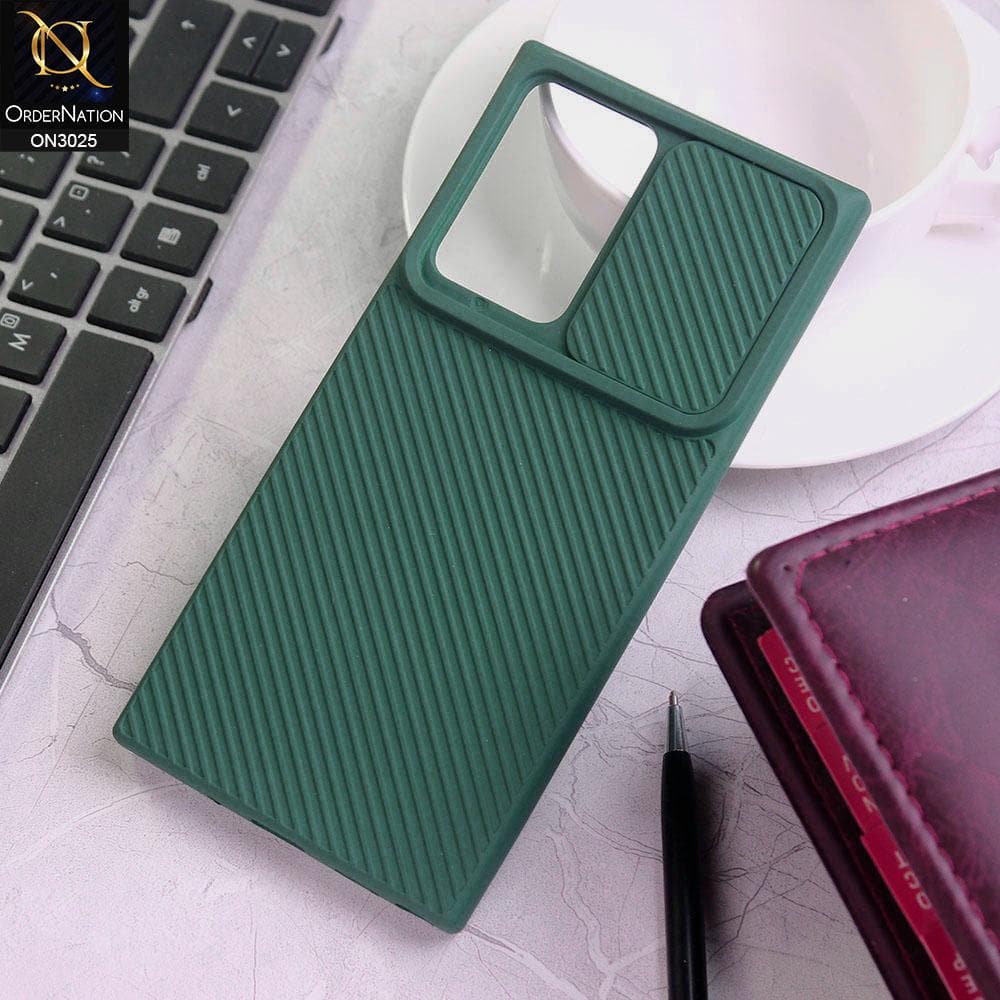 Samsung Galaxy Note 20 Ultra Cover - Dark Green - Premium Quality Shock Proof Camera Slider Soft Case