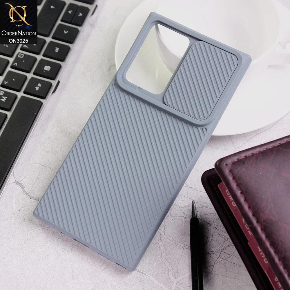 Samsung Galaxy Note 20 Ultra Cover - Gray - Premium Quality Shock Proof Camera Slider Soft Case