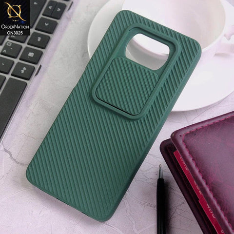 Xiaomi Poco X3 Pro Cover - Dark Green - Premium Quality Shock Proof Camera Slider Soft Case