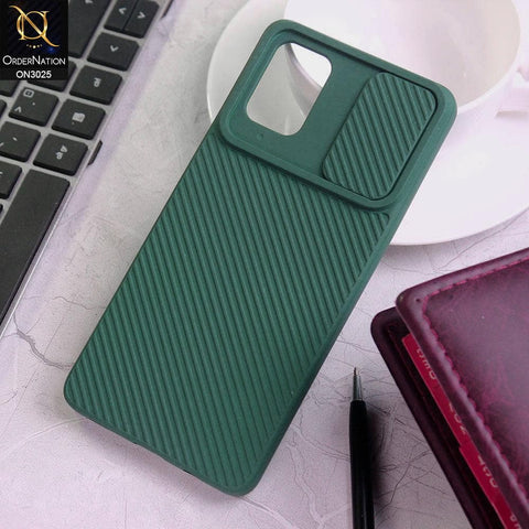 Samsung Galaxy A71 Cover - Dark Green - Premium Quality Shock Proof Camera Slider Soft Case