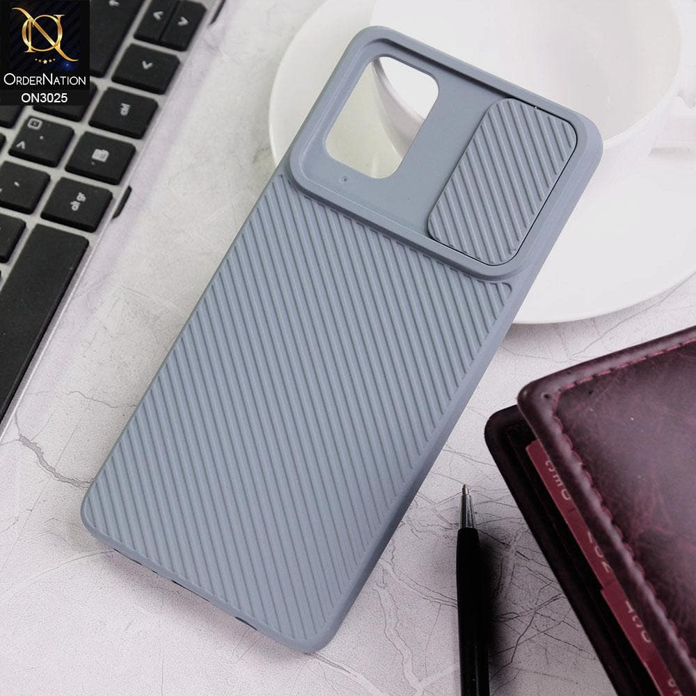 Samsung Galaxy A71 Cover - Gray - Premium Quality Shock Proof Camera Slider Soft Case