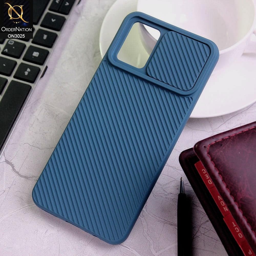 Vivo V20 Cover - Blue - Premium Quality Shock Proof Camera Slider Soft Case