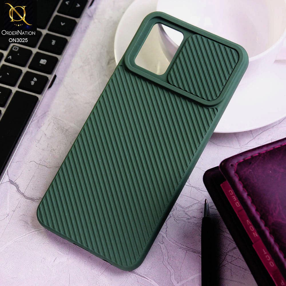 Vivo V20 Cover - Dark Green - Premium Quality Shock Proof Camera Slider Soft Case