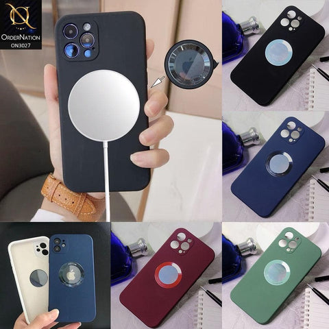 iPhone 11 Cover - Maroon - JDotom Soft Drop-Proof With Logo Hole Glass Protection Case