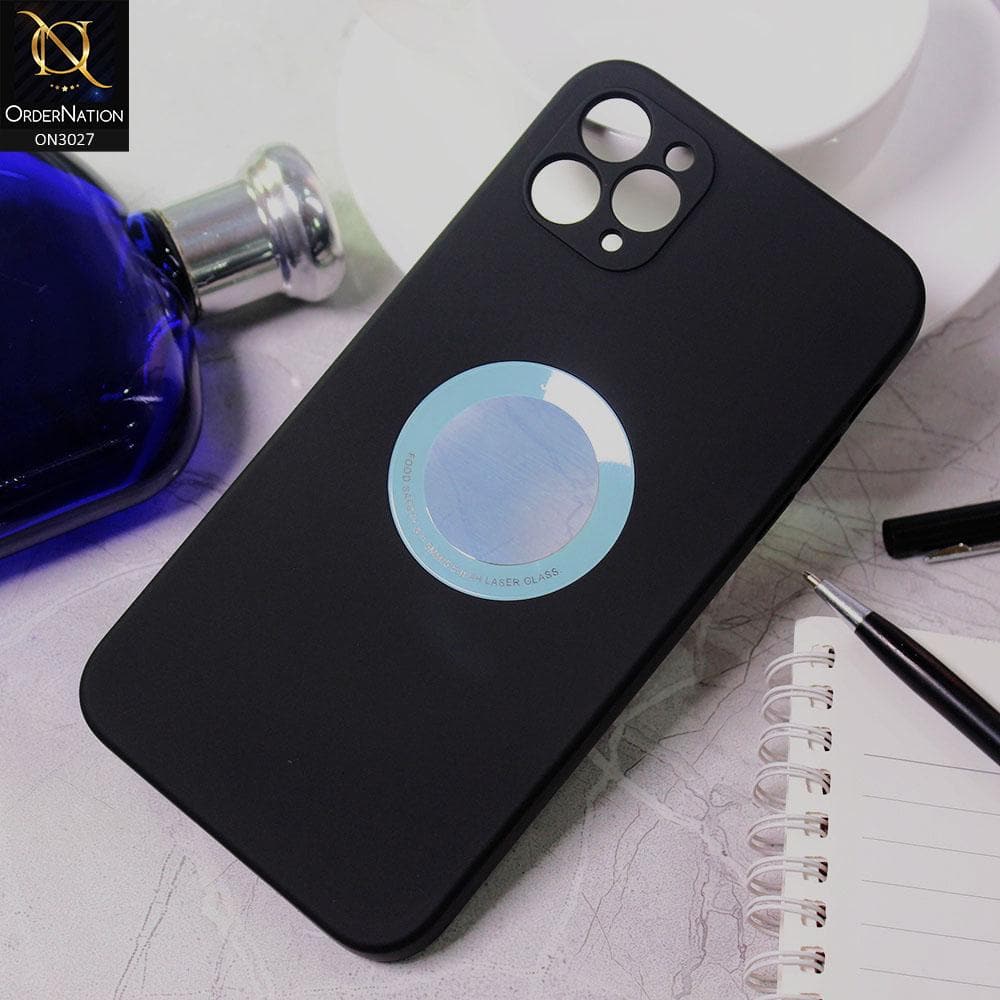 iPhone 11 Pro Max Cover - Black - JDotom Soft Drop-Proof With Logo Hole Glass Protection Case