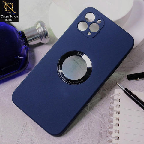iPhone 11 Pro Max Cover - Blue - JDotom Soft Drop-Proof With Logo Hole Glass Protection Case