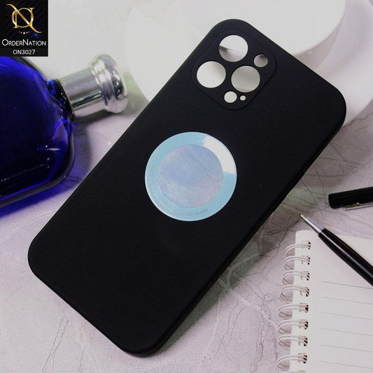iPhone 12 Pro Max Cover - Black - JDotom Soft Drop-Proof With Logo Hole Glass Protection Case