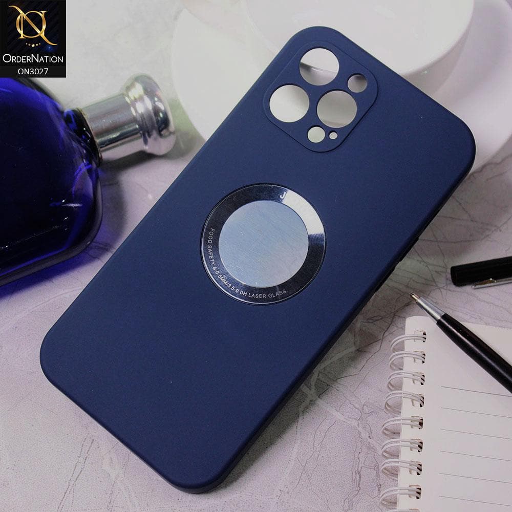 iPhone 12 Pro Max Cover - Blue - JDotom Soft Drop-Proof With Logo Hole Glass Protection Case
