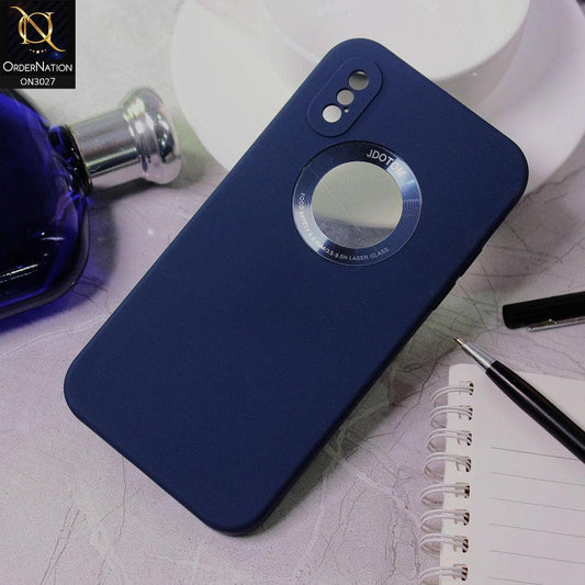 iPhone XS Max Cover - Blue - JDotom Soft Drop-Proof With Logo Hole Glass Protection Case