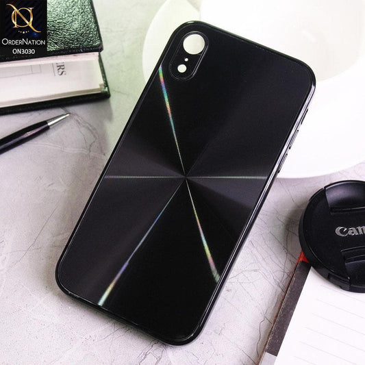 iPhone XR Cover - Black - Radiant Diamond Ray Reflective Aluminum Furnish Soft Borders Glass Cases