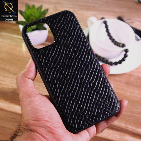 iPhone 12 Pro Max - Black - New Leather Pearl Pattern Back Case
