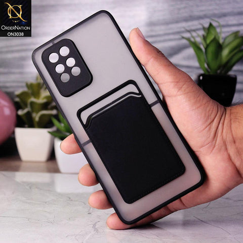 Infinix Note 10 Pro Cover - Black - Translucent Camera Protection Soft Border Case With Card Holder