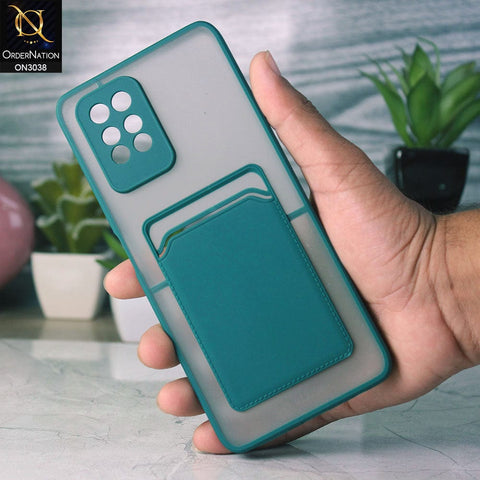 Infinix Note 10 Pro Cover - Green - Translucent Camera Protection Soft Border Case With Card Holder