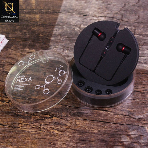 Black - Hexa Isolation 3.5mm Premium Sound Quality Handsfree