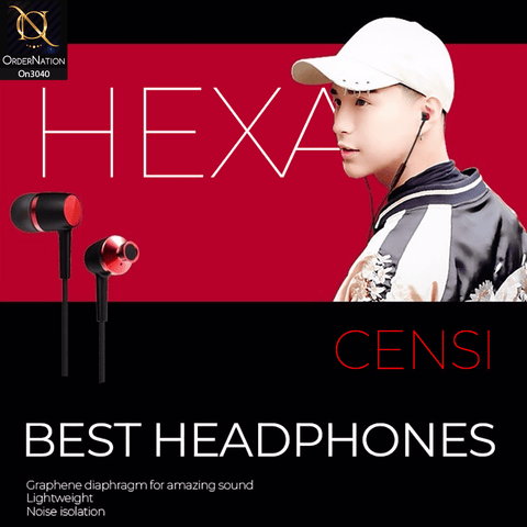 Black - Hexa Isolation 3.5mm Premium Sound Quality Handsfree