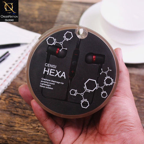 Black - Hexa Isolation 3.5mm Premium Sound Quality Handsfree