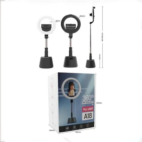 Black - 26cm - A18 Ring Lamp 360 Degree Motion Sensor Object Tracking Bracker Fill Light