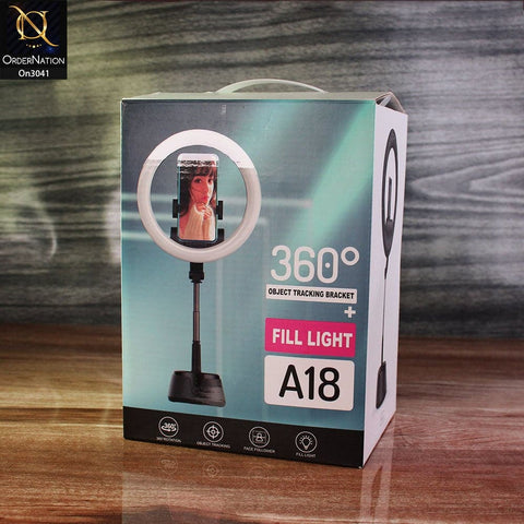 Black - 26cm - A18 Ring Lamp 360 Degree Motion Sensor Object Tracking Bracker Fill Light