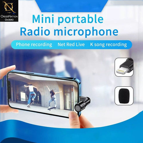 Black - Iedistar MD-3 - Lightning Mini Portable Recording Microphone