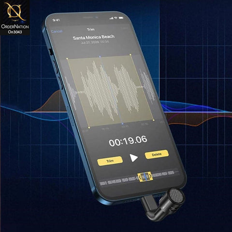 Black - Iedistar MD-3 - Lightning Mini Portable Recording Microphone
