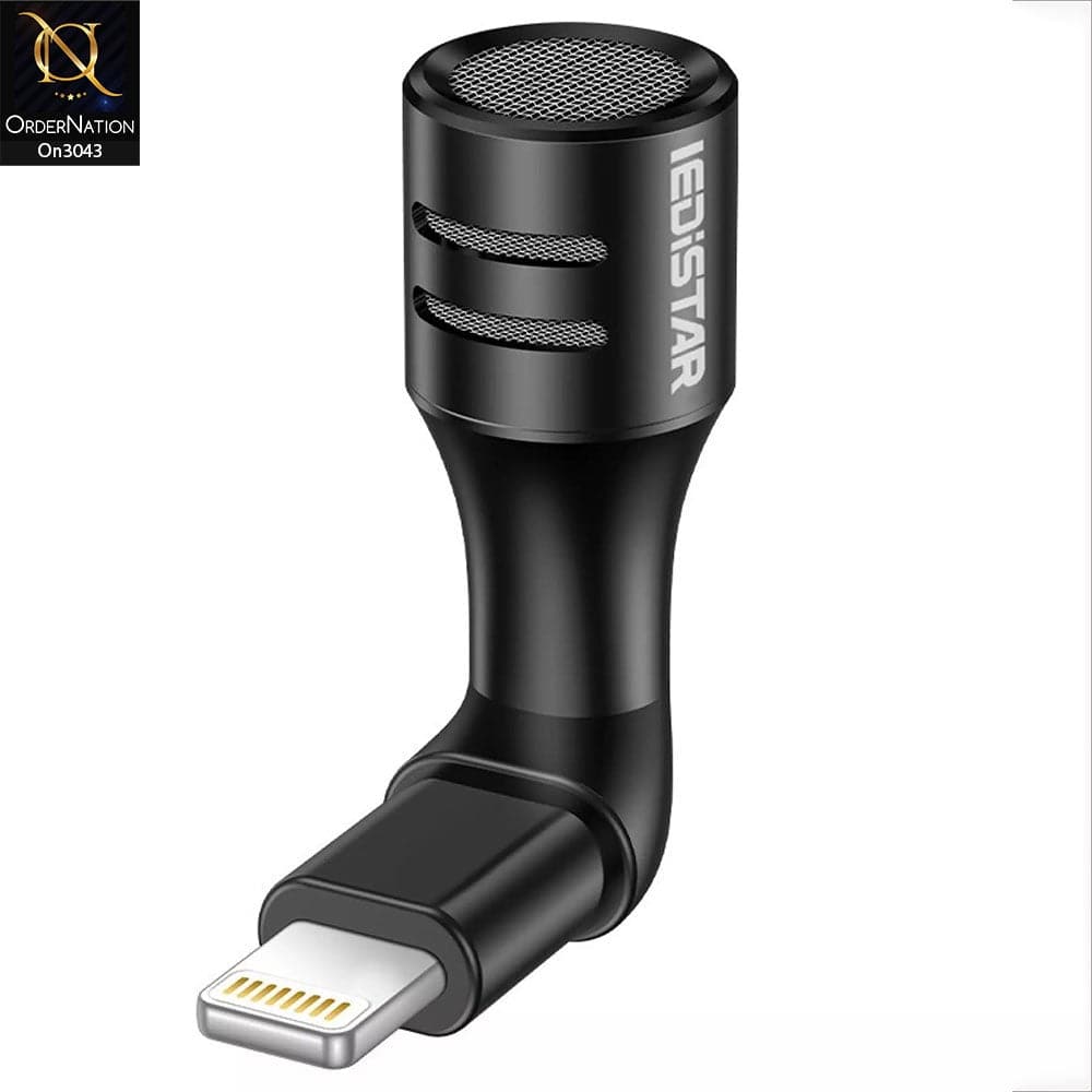 Black - Iedistar MD-3 - Lightning Mini Portable Recording Microphone