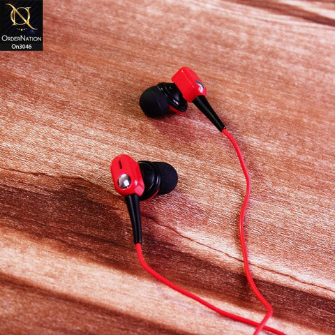 Red - Wyll Stereo - Me 102 - Quality Sound 3.5mm Handsfree