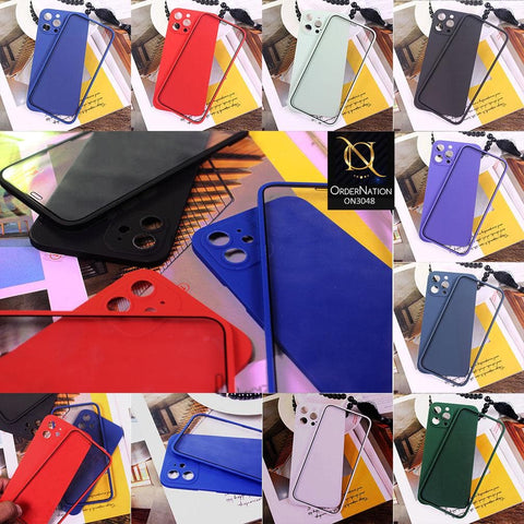 iPhone 12 Pro Max Cover - White - Ultra Thin Fresh Candy Colors New 360 Frosted Semi-Soft Case With Screen Tempered Glass
