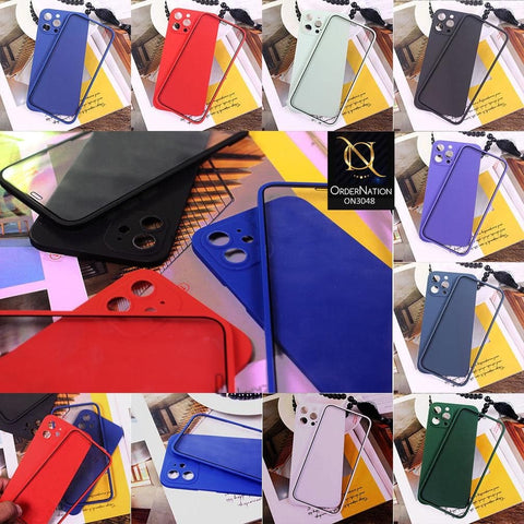 iPhone 12 Cover - Red - Ultra Thin Fresh Candy Colors New 360 Frosted Semi-Soft Case With Screen Tempered Glass