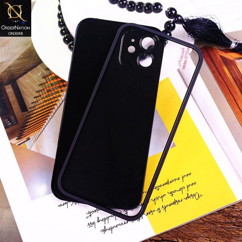 iPhone 12 Cover - Black - Ultra Thin Fresh Candy Colors New 360 Frosted Semi-Soft Case With Screen Tempered Glass
