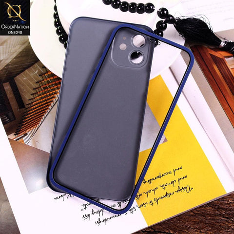 iPhone 12 Cover - Blue - Ultra Thin Fresh Candy Colors New 360 Frosted Semi-Soft Case With Screen Tempered Glass