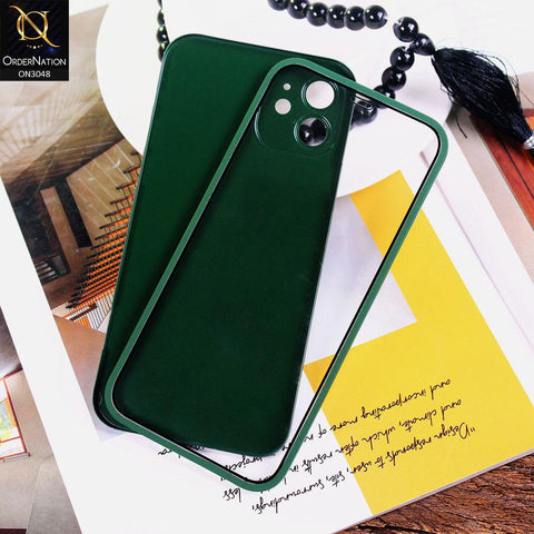 iPhone 12 Cover - Dark Green - Ultra Thin Fresh Candy Colors New 360 Frosted Semi-Soft Case With Screen Tempered Glass