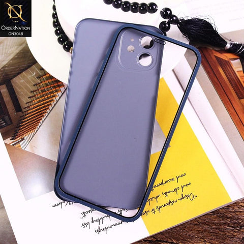 iPhone 12 Cover - Teal Blue - Ultra Thin Fresh Candy Colors New 360 Frosted Semi-Soft Case With Screen Tempered Glass