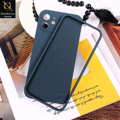 iPhone 12 Cover - Teal Blue - Ultra Thin Fresh Candy Colors New 360 Frosted Semi-Soft Case With Screen Tempered Glass