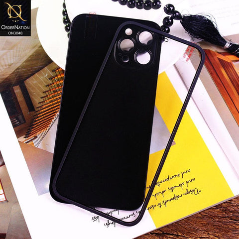 iPhone 12 Pro Cover - Black - Ultra Thin Fresh Candy Colors New 360 Frosted Semi-Soft Case With Screen Tempered Glass