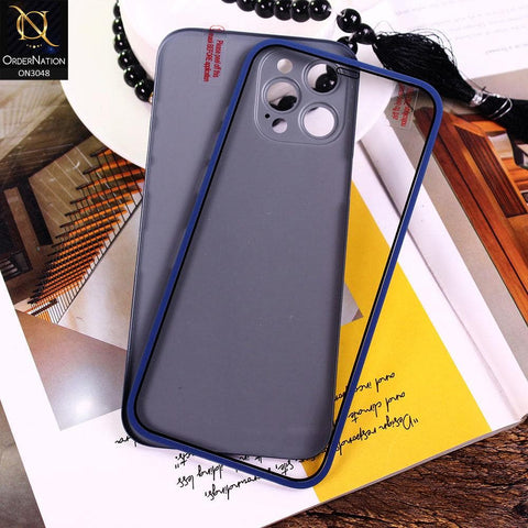 iPhone 12 Pro Max Cover - Blue - Ultra Thin Fresh Candy Colors New 360 Frosted Semi-Soft Case With Screen Tempered Glass