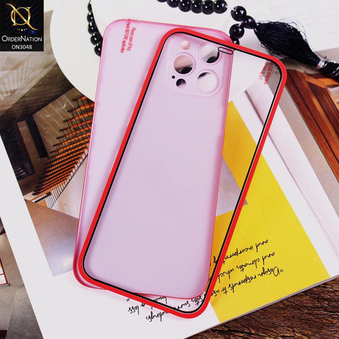 iPhone 12 Pro Max Cover - Red - Ultra Thin Fresh Candy Colors New 360 Frosted Semi-Soft Case With Screen Tempered Glass