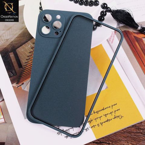 iPhone 12 Pro Max Cover - Teal Blue - Ultra Thin Fresh Candy Colors New 360 Frosted Semi-Soft Case With Screen Tempered Glass