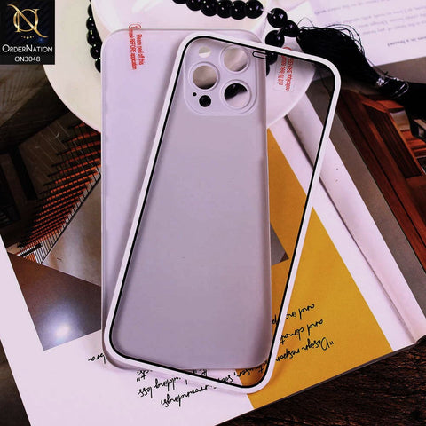 iPhone 12 Pro Max Cover - White - Ultra Thin Fresh Candy Colors New 360 Frosted Semi-Soft Case With Screen Tempered Glass