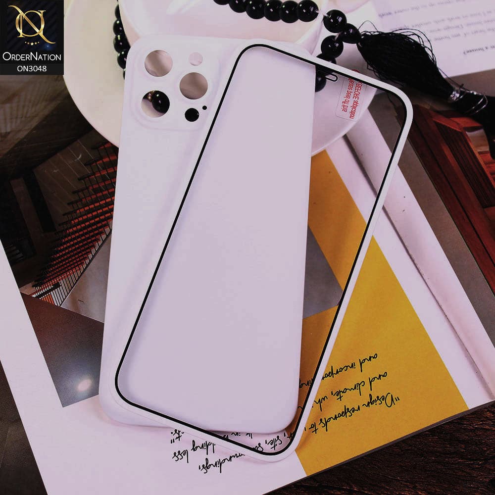 iPhone 12 Pro Max Cover - White - Ultra Thin Fresh Candy Colors New 360 Frosted Semi-Soft Case With Screen Tempered Glass